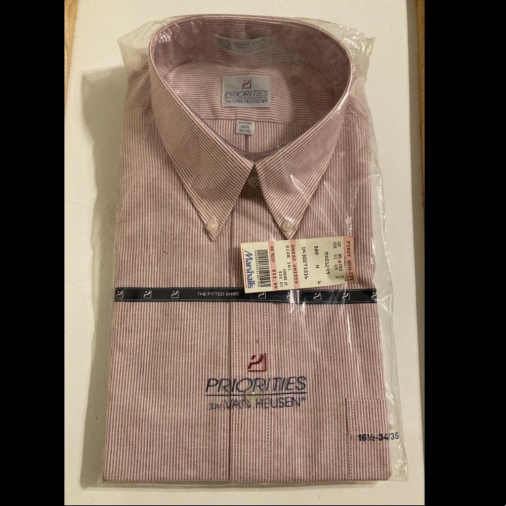 New In Bag Old Stock Priorities by Van Heusen 16 1/2 Neck 34/35 sleeve fitted